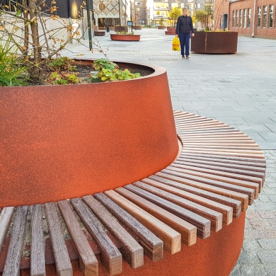 Green Circular Benches