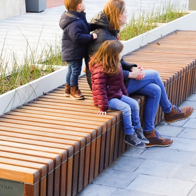 Solid Skirt Block Benches